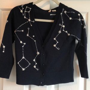 Navy blue constellation cardi from Anthropology